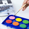 Portable 12-Color Solid Watercolor Paint Set with Brush