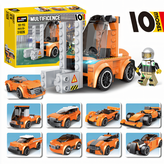 Forklift Building Blocks 10-in-1 – DIY Construction Set (169+ Pcs)