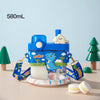 2-in-1 Kids Dual Compartment Bottle with Straws 580ml