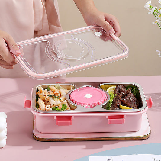 Personalized Stainless Steel 3-compartment Lunch Box with Bowl
