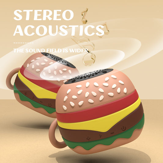 T77 Burger Wireless Bluetooth Speaker – Mini Stereo Bass Fun Anywhere