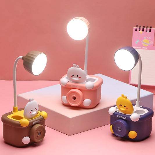 3-in-1 Kids USB Rechargeable 🌙 | Night Lamp + Sharpener + Pen Stand