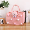Trendy Plush Pom-Pom Felt Tote Bag | Handbag
