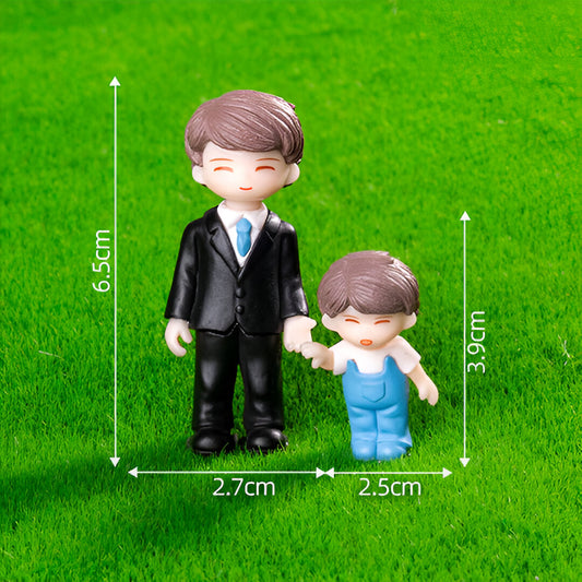 Heartwarming Father & Son Bond Miniature Figurine