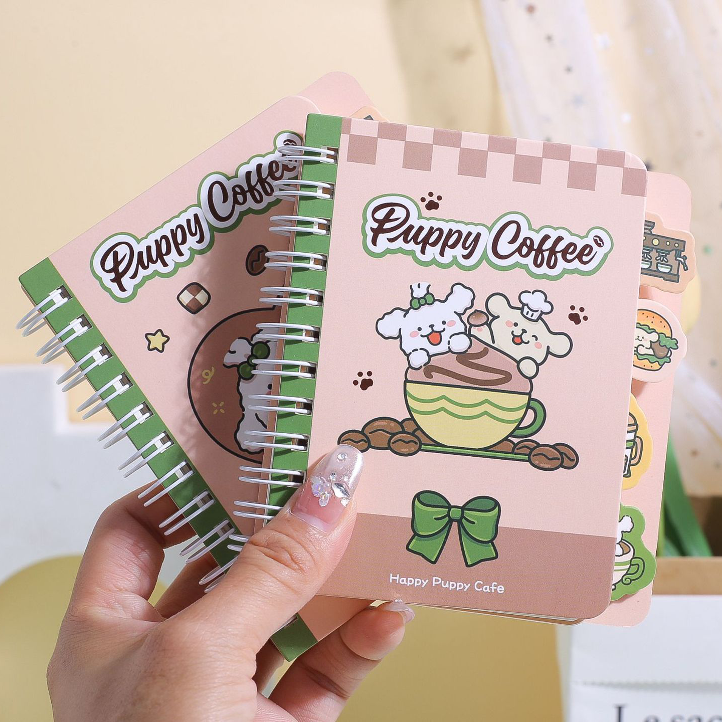 Cute stationery – Puppy Coffee mini notebooks for kids, teens, and gifts