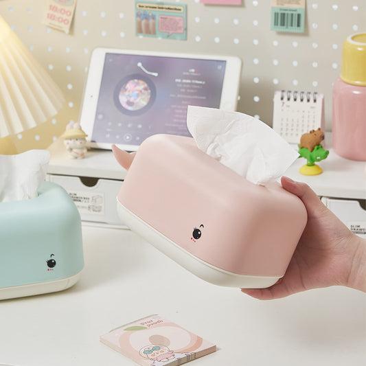 Cute fantasy whale design tissue holder for bedroom and vanity storage