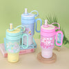 Cute Insulated Tumbler with Handle & Straw | Ice Cup - 850ml