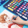 48-Color Solid Watercolor Paint Set - Premium Pigment Kit with Accessories