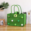 Trendy Plush Pom-Pom Felt Tote Bag | Handbag