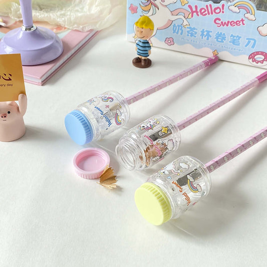 Unicorn Milk Tea Cup Pencil Sharpener