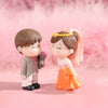 Romantic Kissing Couple Miniature Figurines - Set of 2