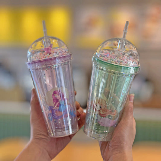Mermaid Magic Sprinkle Cups with Straw 450ml