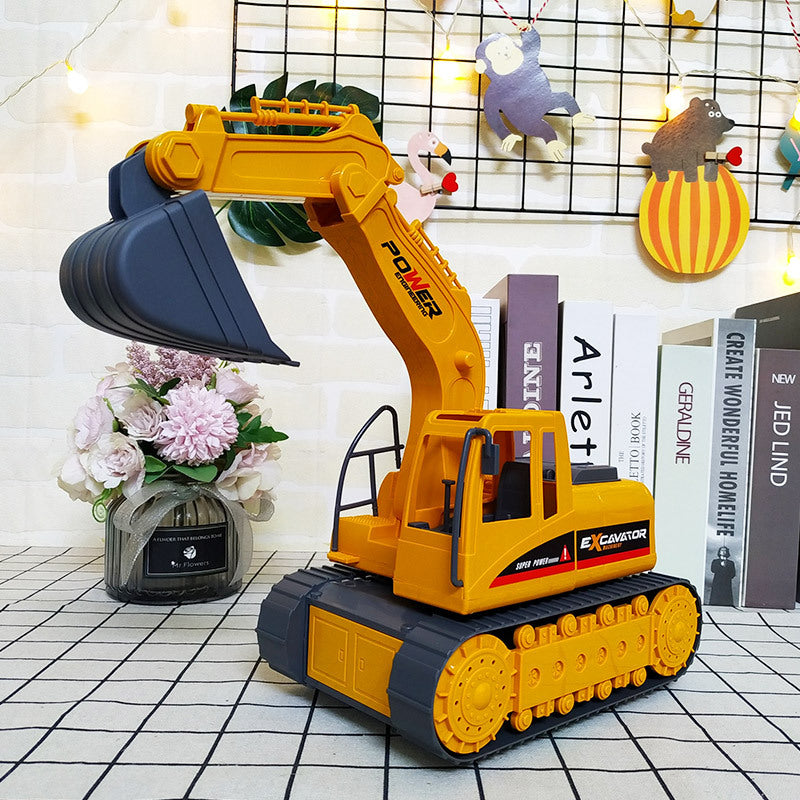 Kids excavator piggy bank with password lock, coin slot and fingerprint light