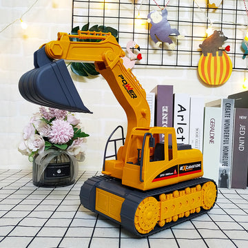 Kids excavator piggy bank with password lock, coin slot and fingerprint light