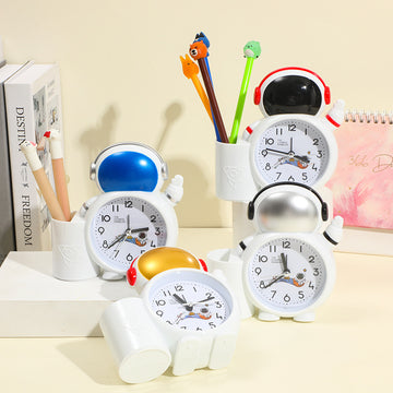 Space Astronaut Alarm Clock with Pen Holder