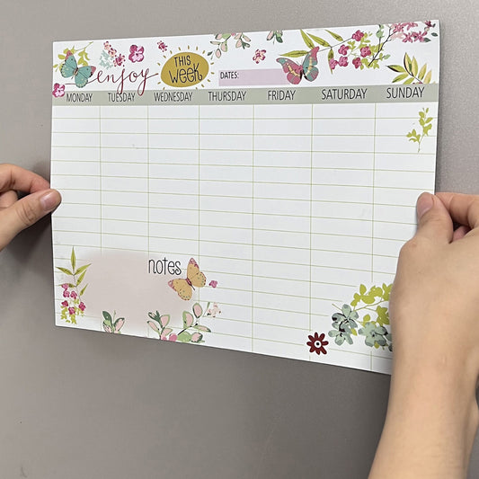 Floral Magnetic Weekly Fridge Calendar