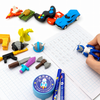 Game World Eraser Set – Big 3D Action Figure & Vehicle