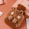 Animal Plush Hot Water Bag with Hand Warmer Pocket