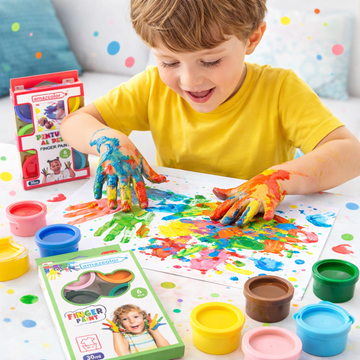 Safe & Washable Finger Paint Set – 6 For Toddlers/Kids