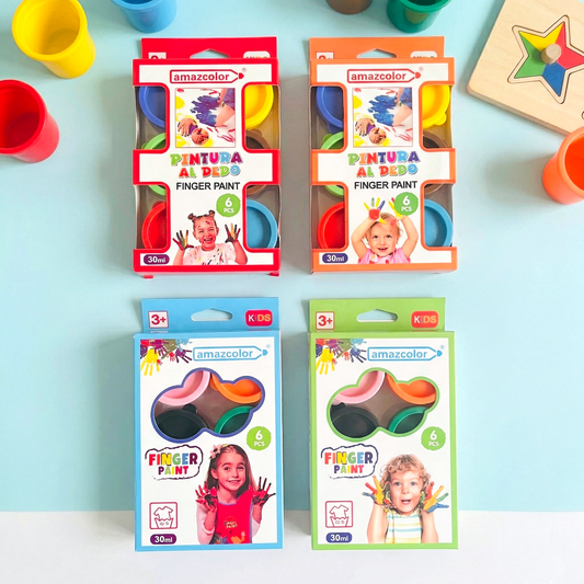 Safe & Washable Finger Paint Set – 6 For Toddlers/Kids