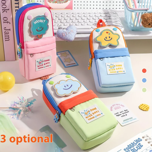 Nice Day Aesthetic  Small  Pouch with Detachable Patch | Large Capacity Storage
