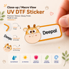 Personalized Cute Cartoon Animal Face Theme Name Stickers | Waterproof UV DTF Labels | 24 Stickers