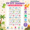 Personalized Dinosaur Name Stickers | Waterproof UV DTF Labels | 20 Stickers