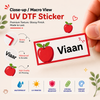 Personalized Fruit Theme Name Stickers | Waterproof UV DTF Labels | 20 Stickers