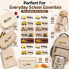 Personalized Kids Construction Theme Name Label Stickers | Waterproof UV DTF Labels | 14 Stickers