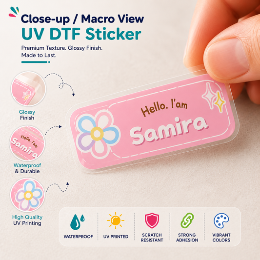 Personalized Kids Pastel Kawaiii Name Stickers | Waterproof UV DTF Labels | 16 Stickers