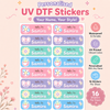 Personalized Kids Pastel Kawaiii Name Stickers | Waterproof UV DTF Labels | 16 Stickers