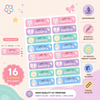 Personalized Kids Pastel Kawaiii Name Stickers | Waterproof UV DTF Labels | 16 Stickers
