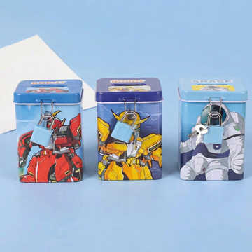Robot & Astronaut Metal Piggy Bank with Lock & Key