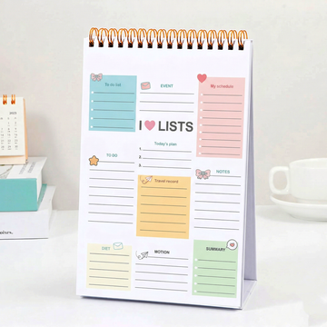 Aesthetic Pastel To-Do List Daily Planner Spiral Notepad