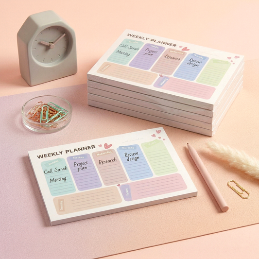 Weekly Planner Notepads | Stylish 7-Day Desktop Planner