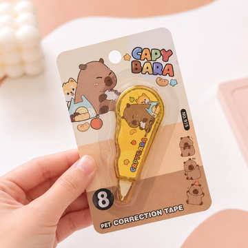 Playful Capybara PET Correction Tape Pack - Kids Return Gift Stationery