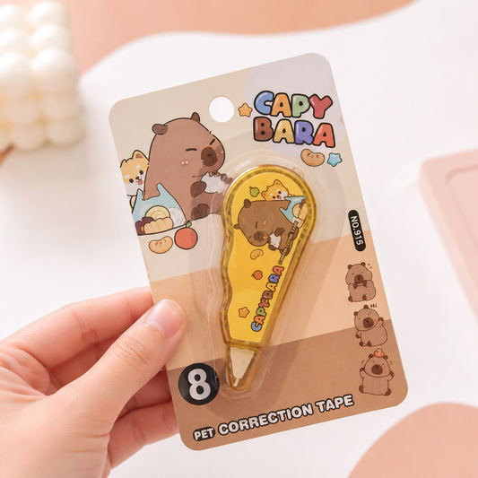 Playful Capybara PET Correction Tape Pack - Kids Return Gift Stationery