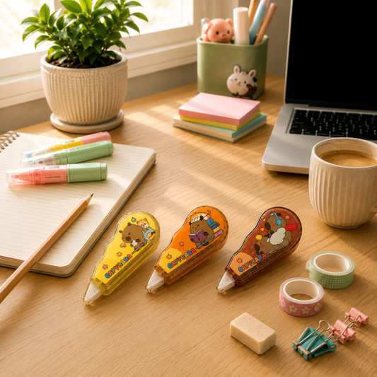Playful Capybara PET Correction Tape Pack - Kids Return Gift Stationery