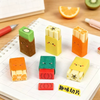Plush Fruit Market Kawaii Eraser | Cute Flocked Sleeve Fruit Slice Erasers
