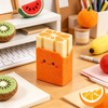 Plush Fruit Market Kawaii Eraser | Cute Flocked Sleeve Fruit Slice Erasers