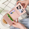 Portable Mini Trifold Wallet with Bow Charm | Cute School & Travel Purse