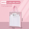 Portable Transparent School File Folder with 13-Layer |13 Grid Transparent School File Folder