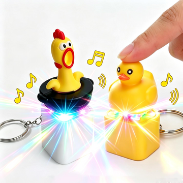 Quirky Sound-Making Fidget Toy & LED Keychain