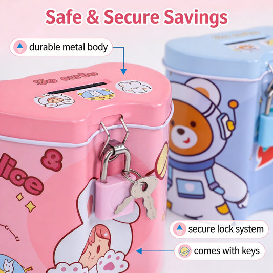 So Cute" Rabbit & Space Piggy Bank | Savings Safe