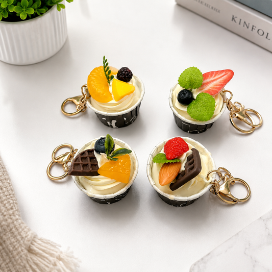 Realistic Cute Cupcake Keychains