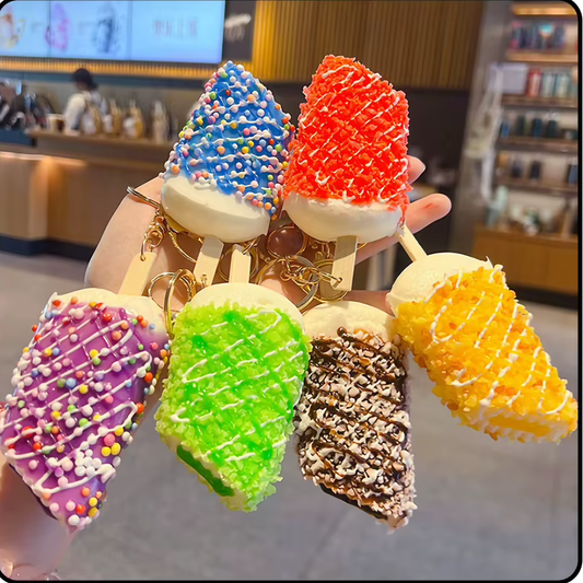 Realistic Ice Cream Popsicle Keychain | Cute Aesthetic Bag Charm & Party Favor