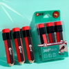 Red & Black  360° Precision Pencil-Shaped Eraser Set - 3 Pcs