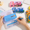 Happy Cement Truck Metal Pencil Box with Stationery