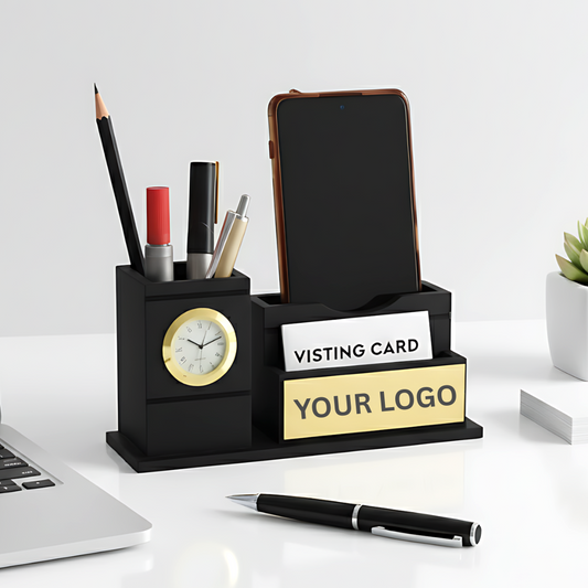 Personalized: Multi-Function Wooden Desk Organizer