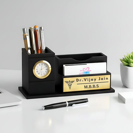 Personalized: Multi-Function Wooden Desk Organizer